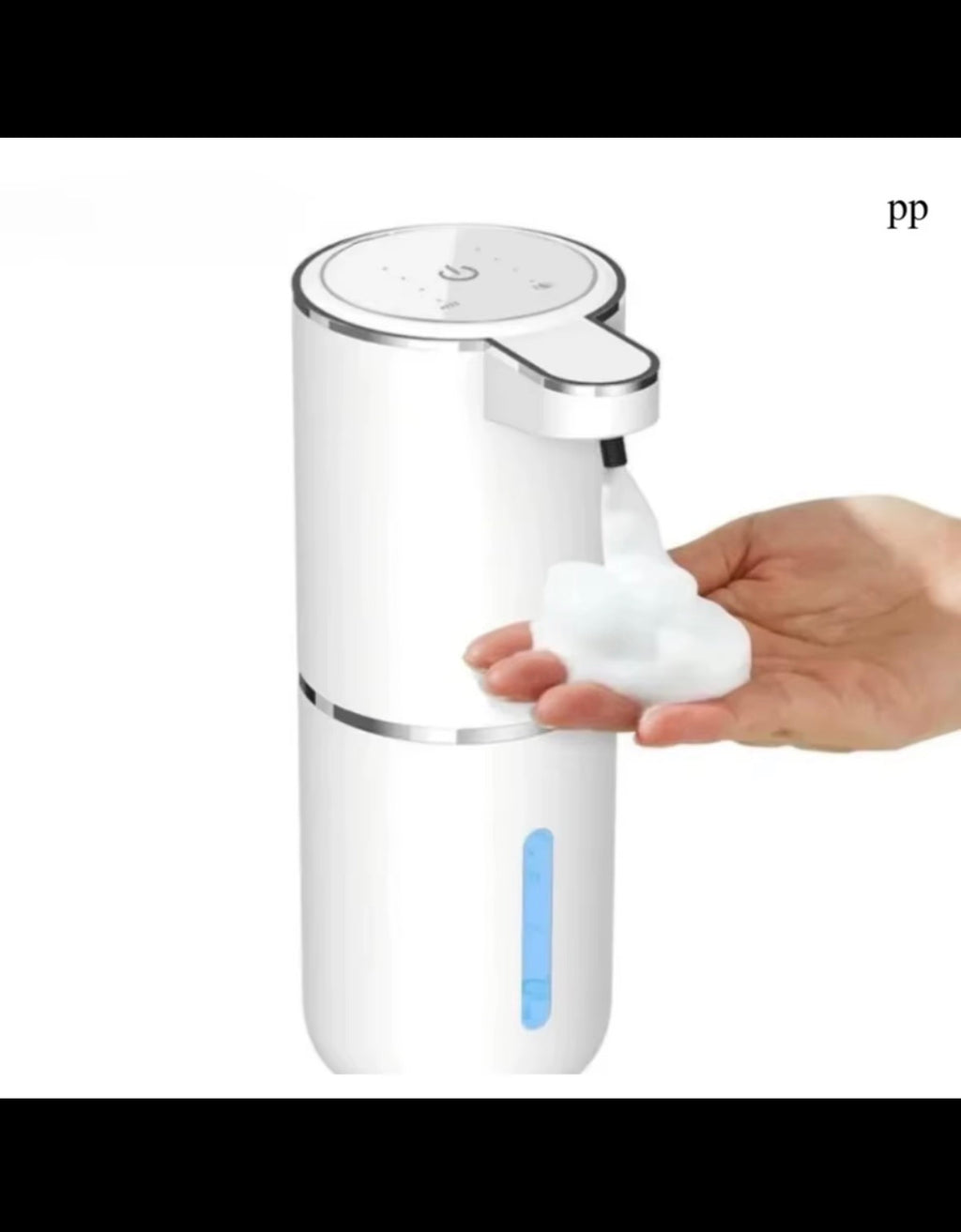 White automatic foam soap dispenser front view