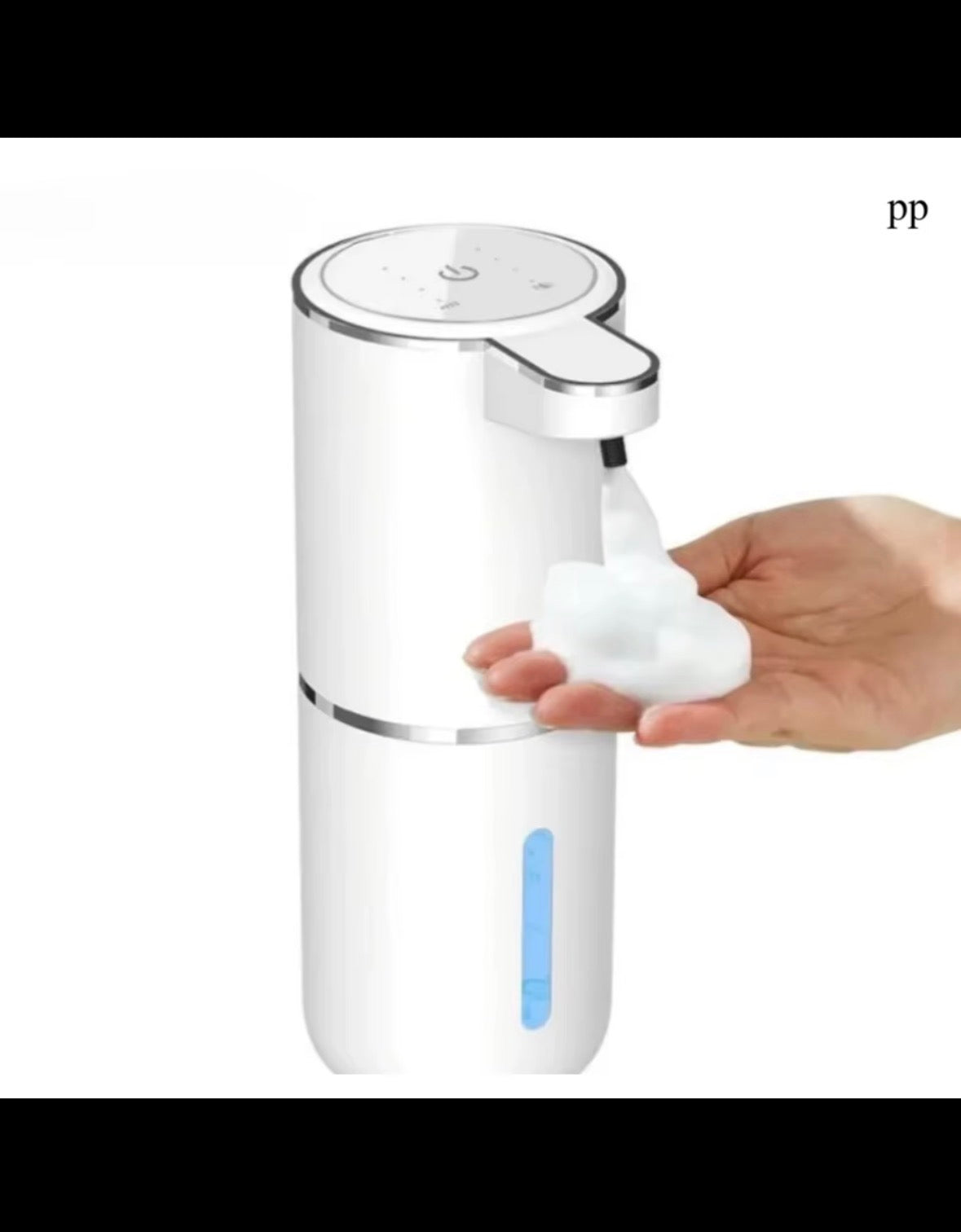 White automatic foam soap dispenser front view