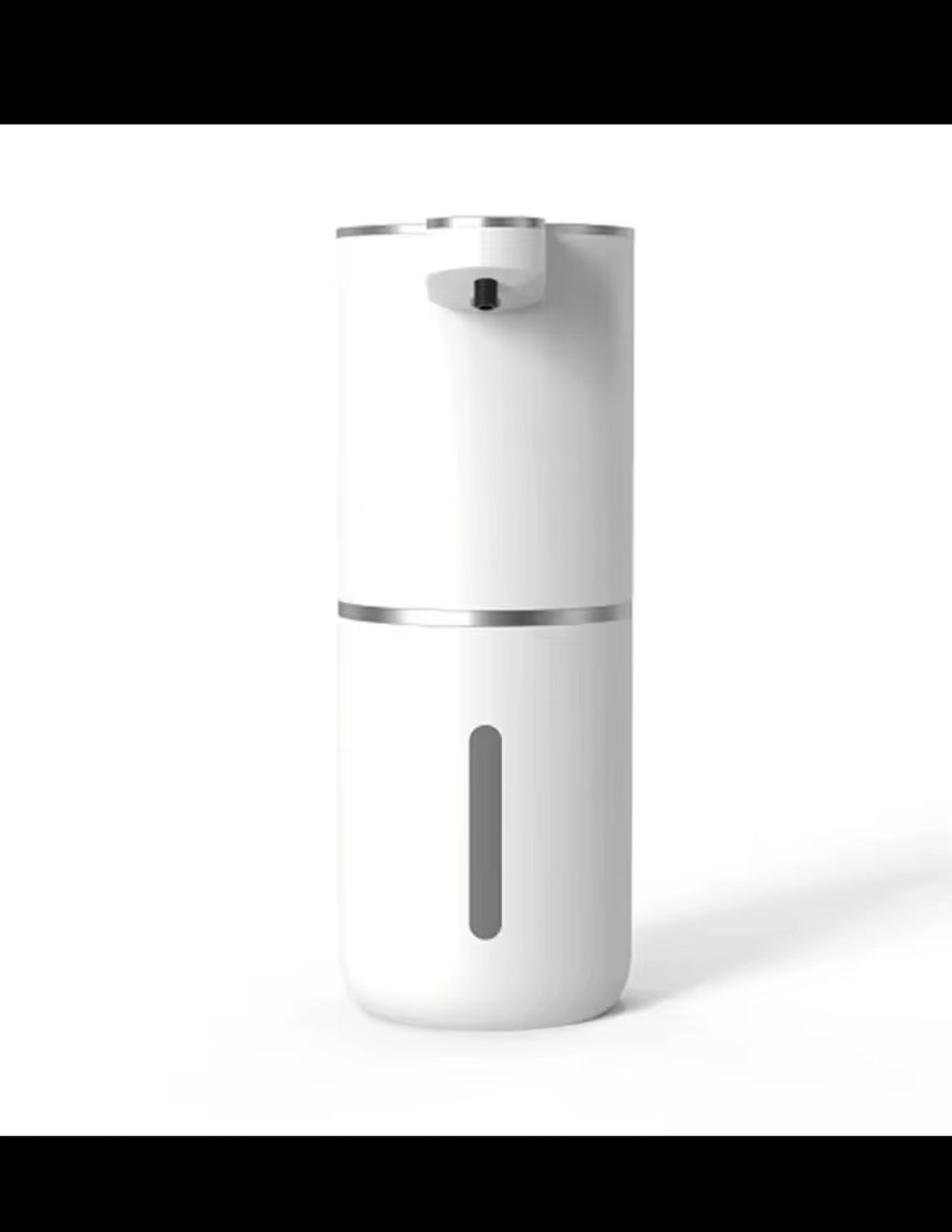 Back view of the white foam soap dispenser