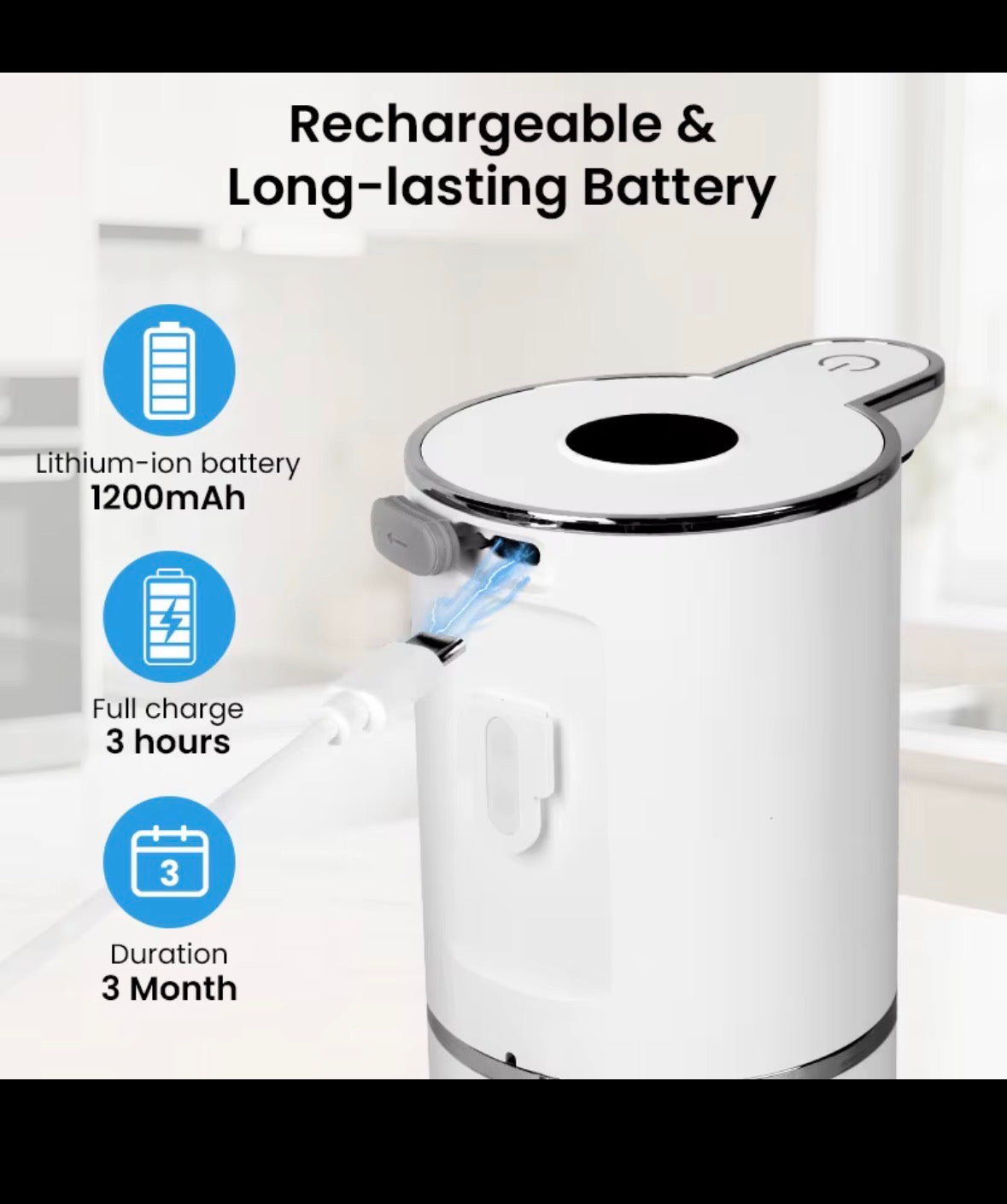 Rechargeable battery information for the P18 dispenser